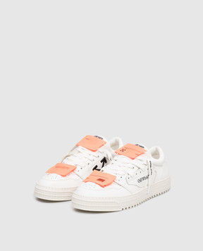 Off-White Білі комбіновані кросівки 3.0 Court з нашивками OMIA29KC99LEA001