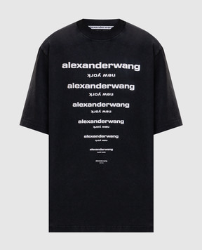 Alexander Wang Черная футболка с контрастным логотипом UCC3261924w