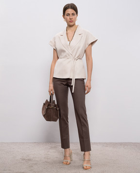 Peserico Білий жакет з коротким рукавом S03036A01955