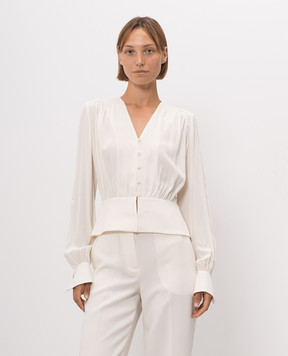 Twinset Блуза цвета айвори с драпировкой 262TP2434