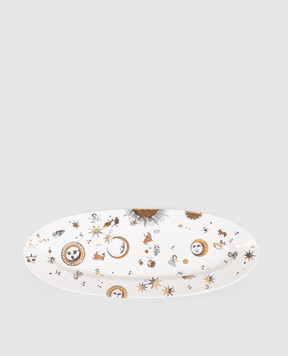 Fornasetti Біле порцелянове овальне блюдо Astronomici P44Z300
