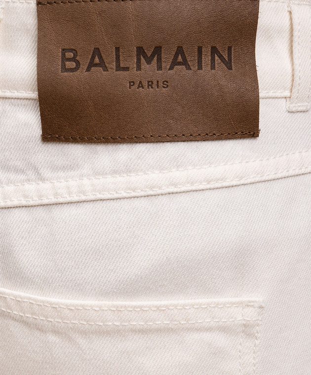 Balmain Джинсы цвета айвори HF1MI053DG14 изображение 5