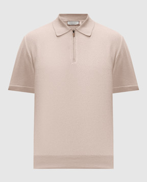 Canali Бежеве поло з бавовни MK02461C0454