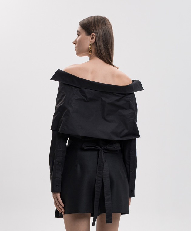 Balenciaga Черная рубашка с открытыми плечами 872123TRM28 изображение 4