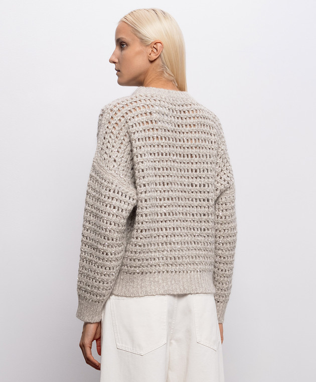 Brunello Cucinelli Бежевый свитер с шерстью и кашемиром MGO378800 изображение 4