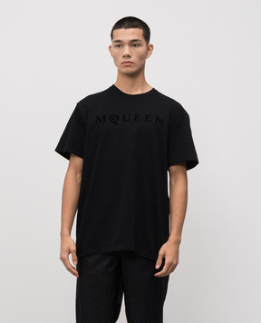 Alexander McQueen Чорна футболка з логотипом 847750QTAD5
