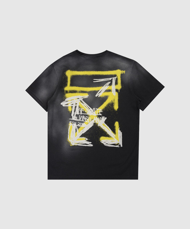 Off-White Дитяча чорна футболка з принтом Arrow Spray 44BAA002S26J00F зображення 2