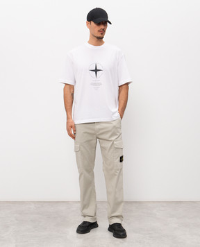 Stone Island Белая футболка Light Compass L1S152100001S0363