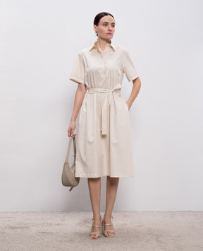 Peserico Біла сукня-сорочка з ланцюжком моніль A0253901979