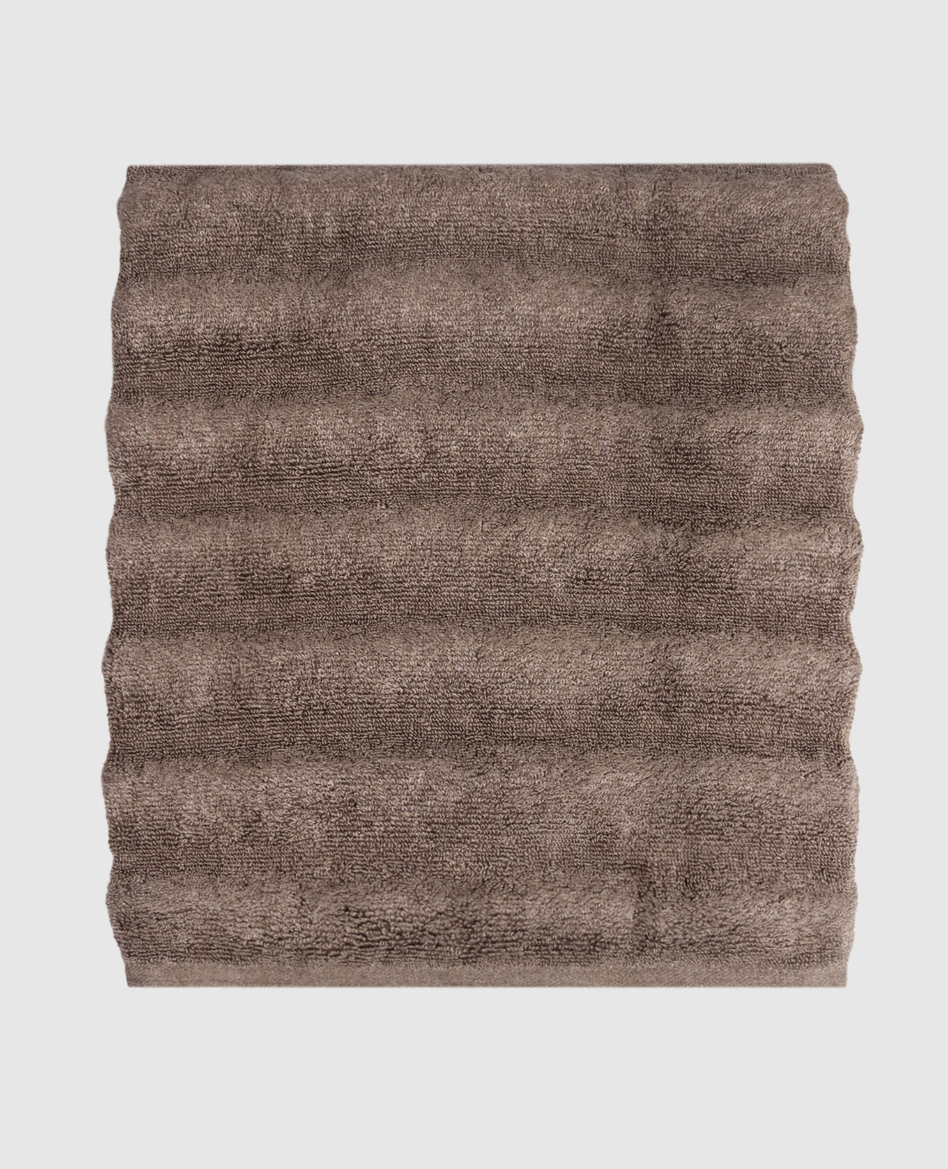Коричневое махровое полотенце для ванной ASH RIBBED