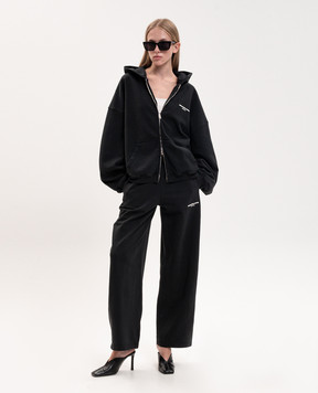 Alexander Wang Чорна спортивна куртка з фактурним логотипом UCC4262312