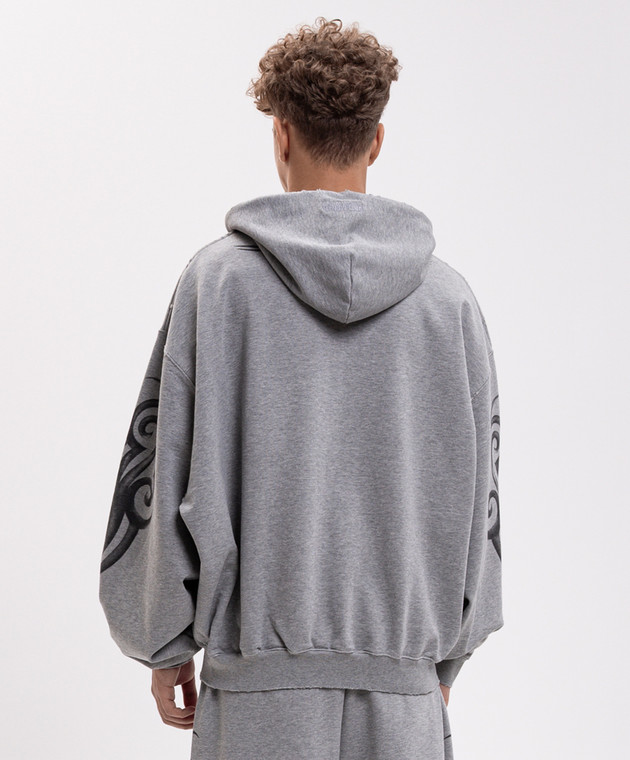 Vetements Серая меланжевая спортивная куртка с принтом MH27ZU151G изображение 4