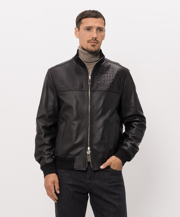 Stefano Ricci Чорна шкіряна куртка M7J6300200NPSTR6 зображення 3
