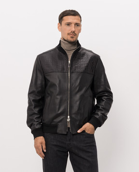 Stefano Ricci Чорна шкіряна куртка M7J6300200NPSTR6