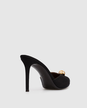 Giuseppe Zanotti Чорні шкіряні мюлі Intrigo E600031