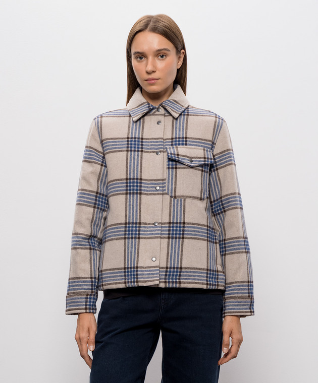Woolrich Бежевая пуховая куртка в клетку CFWWOS2028FRUT3046 изображение 3