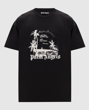 Palm Angels Черная футболка Statement PMAA109S26JER006