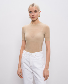 JOSEPH Бежевий топ Cashair з кашеміру JF009726
