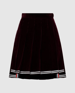 Thom Browne Бордова вельветова спідниця-плісе FGCA37NF0957