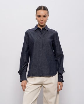 Brunello Cucinelli Синя джинсова сорочка MA782MM606