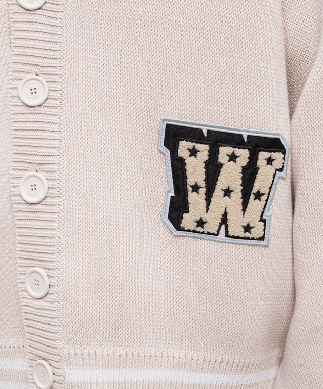 Off-White Бежевий кардиган з нашивками 44MHB019S26K001 зображення 5
