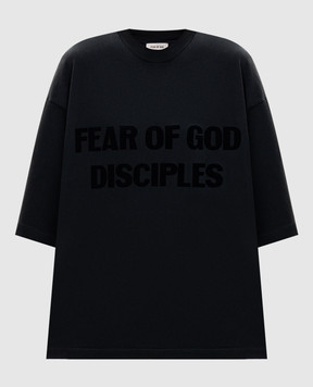 Fear of God Чорна футболка з фактурним принтом FG25FW1010305HWJ