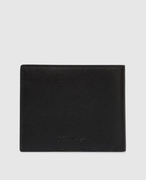 Off-White Черный кожаный портмоне с тиснением логотипа OMNC094C99LEA001