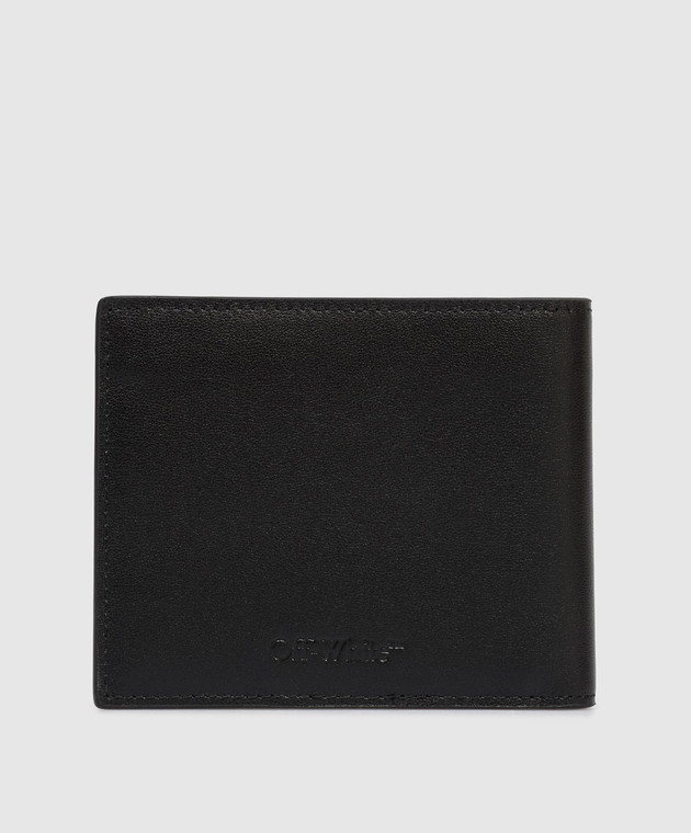 Off-White Чорне шкіряне портмоне з тисненням логотипа OMNC094C99LEA001 зображення 2