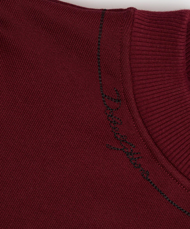 Dolce&Gabbana Детский бордовый свитшот с вышивкой логотипа L4JWKDG7QK026 изображение 3