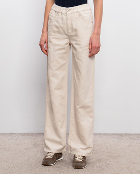 Brunello Cucinelli Бежеві джинси з льоном ML996P4053