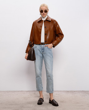 Babe Pay Pls Коричнева шкіряна куртка 2510ARIZONA