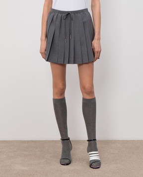 Thom Browne Сіра спідниця-плісе з вовни FGCA42A06455