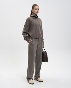 Loulou de Saison Коричневый свитер LUKE из шерсти мериноса и кашемира LUKE