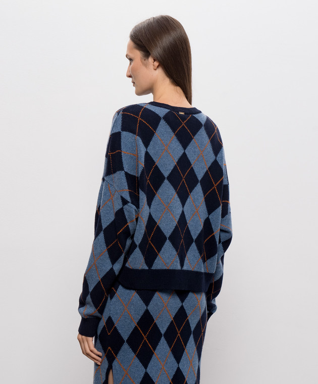 Twinset Синий джемпер в геометрический узор 262TT3274 изображение 4