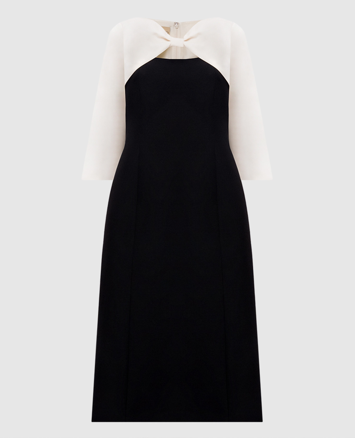 

Черное платье миди из шерсти и шелка, Черный, Повседневные платья