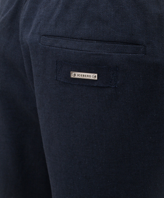 Iceberg Сині шорти з льоном D0403625 зображення 5