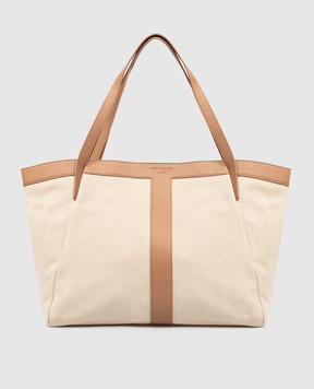 Twinset Бежевая сумка с тиснением логотипа 261TD8530