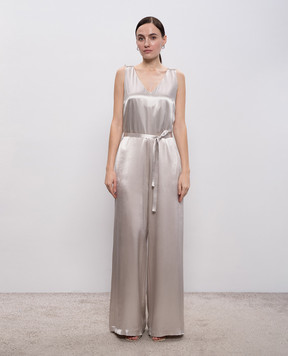 Peserico Сірий комбінезон з ланцюжком моніль E02392A01514