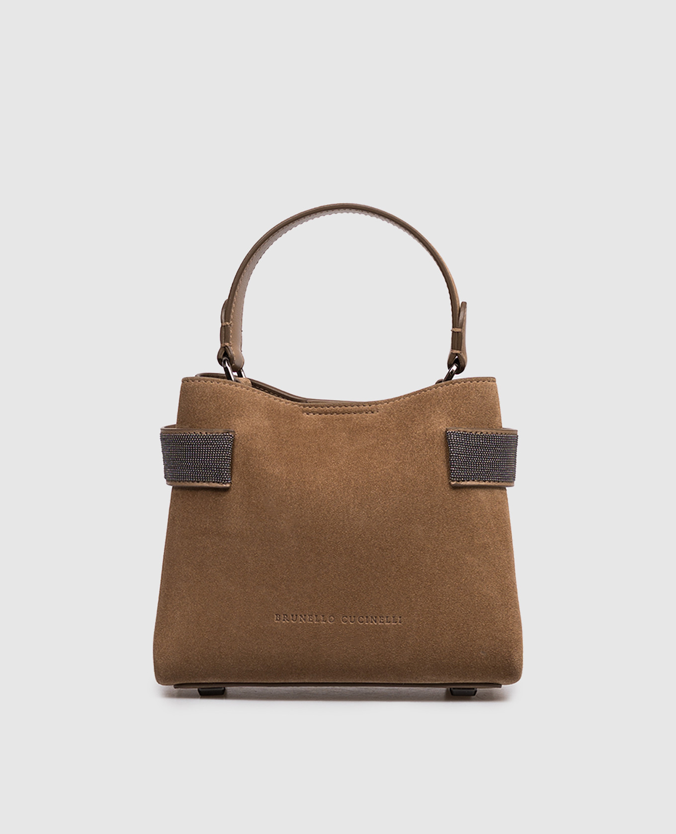 Коричневая замшевая сумка Essence с цепочкой мониль