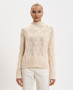 Max & Co Бежевий светр з вовною у візерунок MCLNASELLO