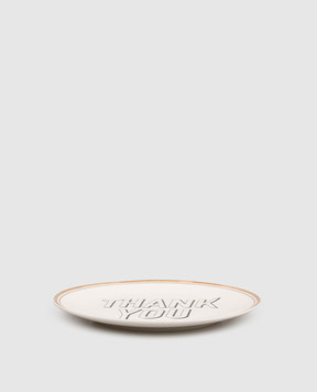 Bitossi Home Белая фарфоровая тарелка для хлеба Thank You FTB00003