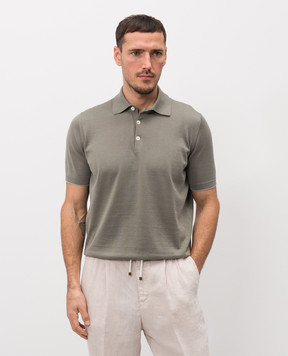 Brunello Cucinelli Поло цвета хаки M29800125