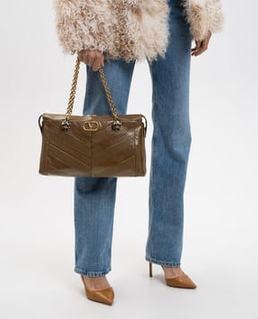 Valentino Коричнева шкіряна сумка Panthea з кристалами Swarovski 7W0B0S70UYF