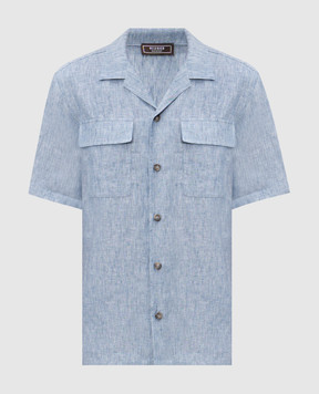Peserico Блакитна сорочка з льону R5604702607