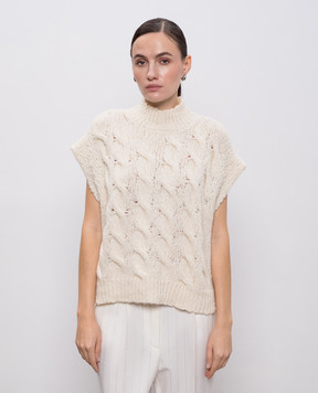 Peserico Білий жилет з вовною альпаки S93119F0309193