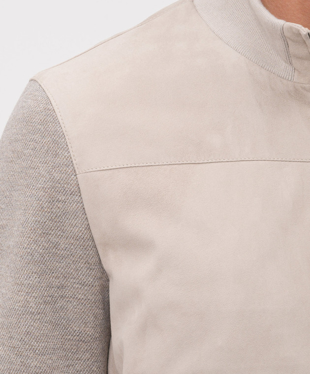 Enrico Mandelli Бежевая комбинированная куртка 3T907A7405 изображение 5