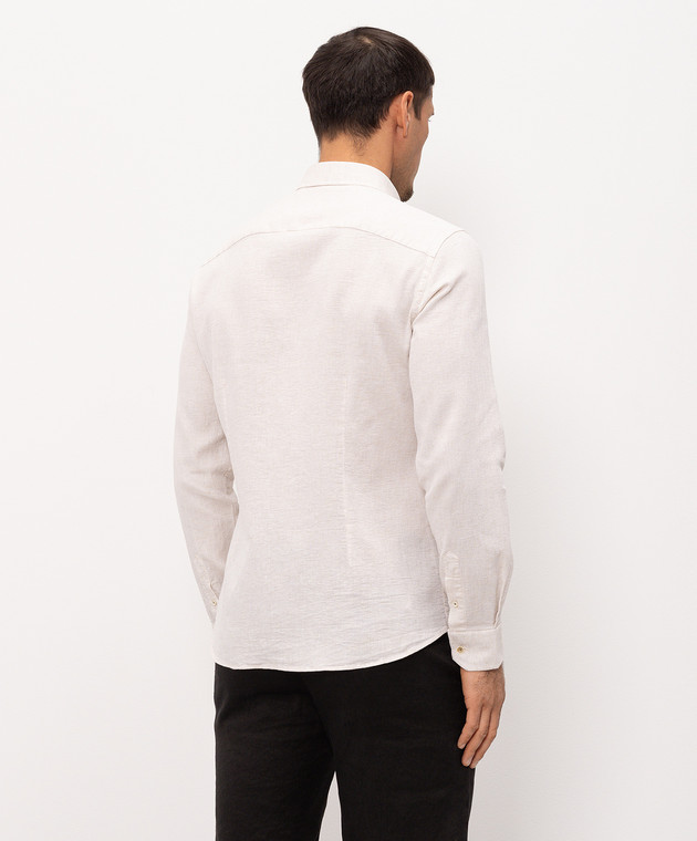 Florentino Бежевая рубашка с льном 126744614807 изображение 4