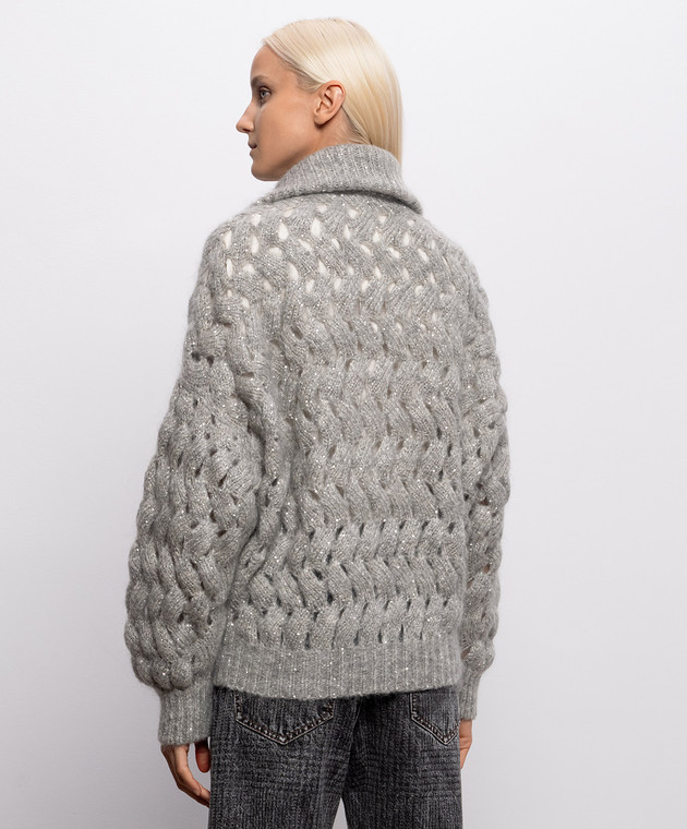 Brunello Cucinelli Серый кардиган с шерстью MNT347516 изображение 4