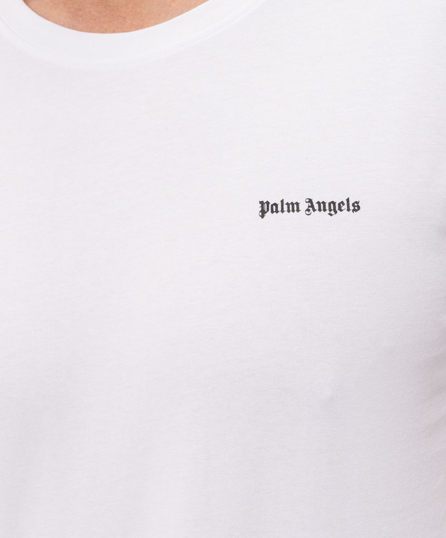 Palm Angels Набор белых футболок с контрастным логотипом PLA1UMBTS01BI изображение 4