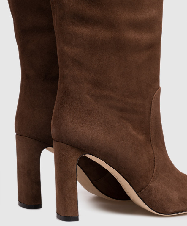 Stuart Weitzman Коричневые замшевые сапоги BABETTE SL546 изображение 5